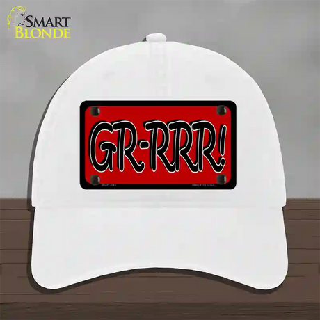 GR-RRR Novelty License Plate Hat Unconstructed Cotton / White