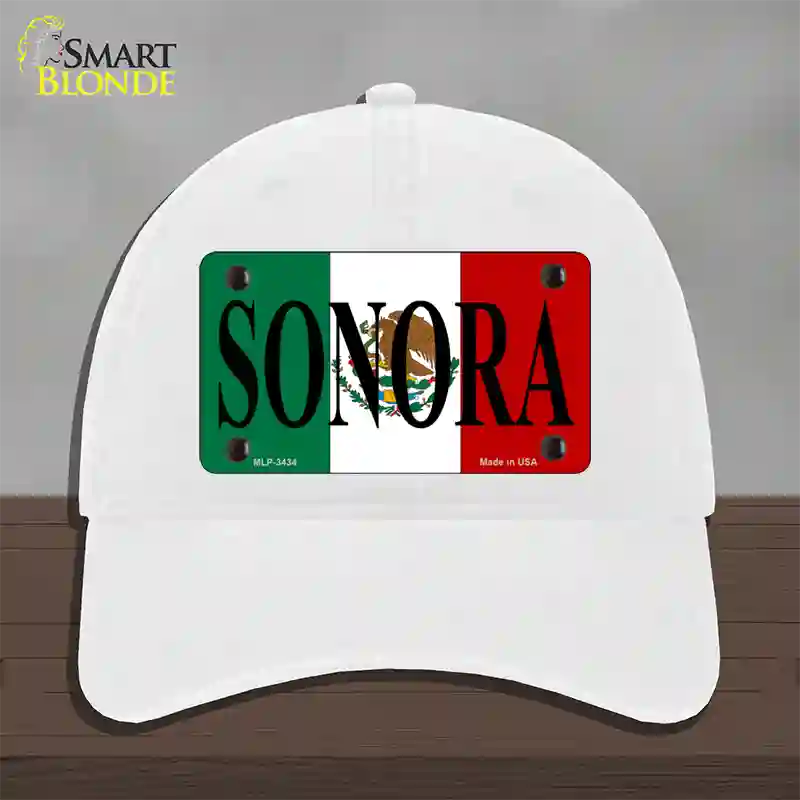 Sonora Novelty License Plate Hat Unconstructed Cotton / White