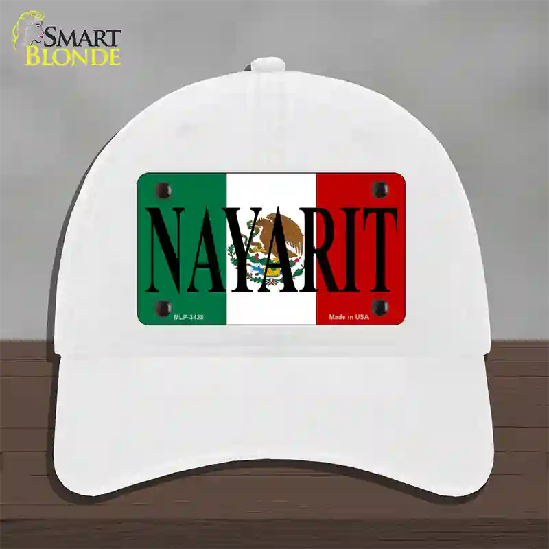 Nayarit Novelty License Plate Hat Unconstructed Cotton / White