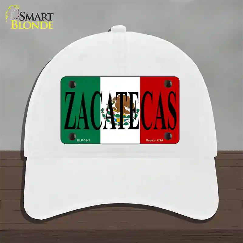 Zacatecas Novelty License Plate Hat Unconstructed Cotton / White