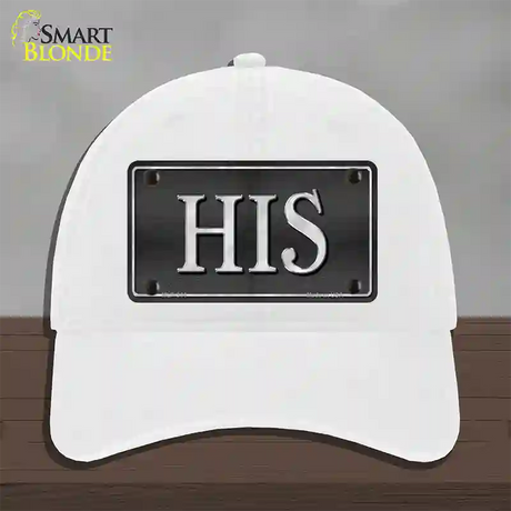 HIS Novelty License Plate Hat Unconstructed Cotton / White