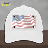 Faded Old Glory Novelty License Plate Hat Unconstructed Cotton / White