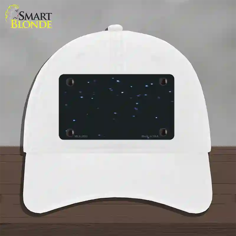 Stars Novelty License Plate Hat Unconstructed Cotton / White