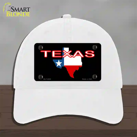 Texas Filled State Flag Novelty License Plate Hat Unconstructed Cotton / White