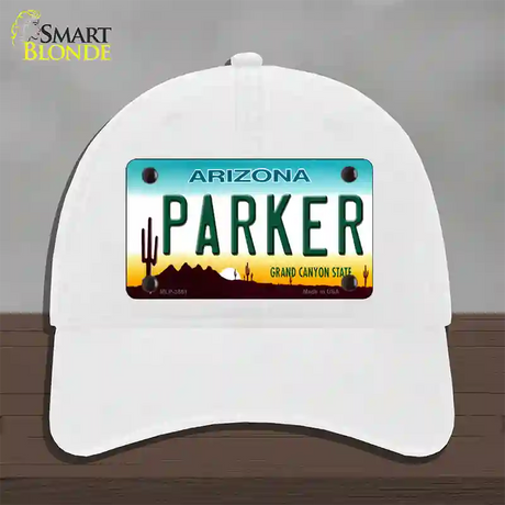 Parker Arizona Novelty License Plate Hat Unconstructed Cotton / White