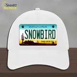 Snowbird Arizona Novelty License Plate Hat Unconstructed Cotton / White