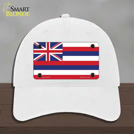 Hawaii Flag State Flag Novelty License Plate Hat Unconstructed Cotton / White