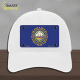 New Hampshire State Flag Novelty License Plate Hat Unconstructed Cotton / White