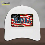 Alaska USA Novelty License Plate Hat Unconstructed Cotton / White