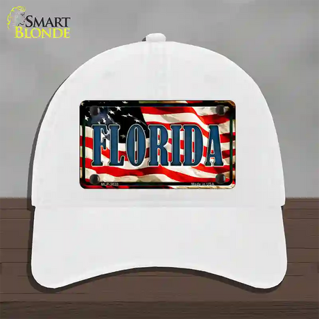 Florida USA Novelty License Plate Hat Unconstructed Cotton / White