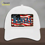 Kansas USA Novelty License Plate Hat Unconstructed Cotton / White