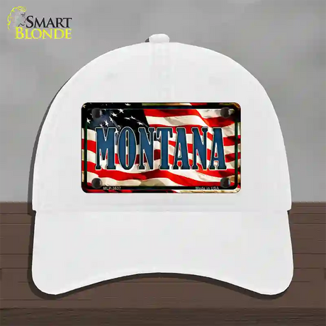 Montana USA Novelty License Plate Hat Unconstructed Cotton / White