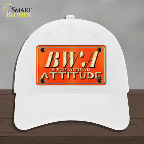 B.W.A. Novelty License Plate Hat Unconstructed Cotton / White