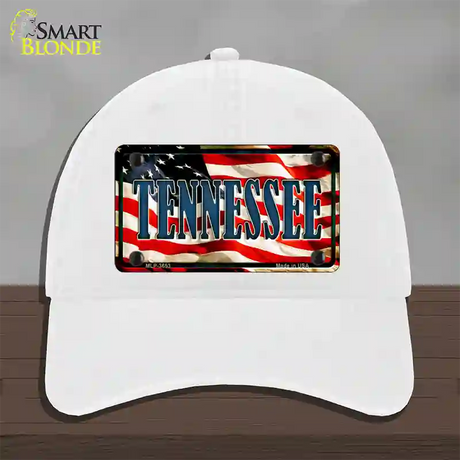 Tennessee USA Novelty License Plate Hat Unconstructed Cotton / White