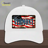 Vermont USA Novelty License Plate Hat Unconstructed Cotton / White