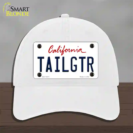 Tailgtr California Novelty License Plate Hat Unconstructed Cotton / White