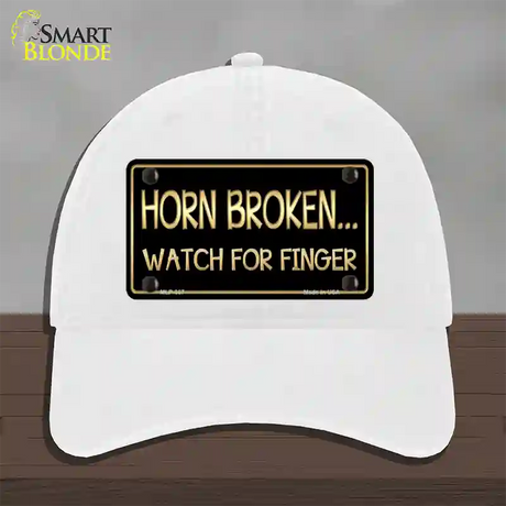 Horn Broken Watch For Finger Novelty License Plate Hat Unconstructed Cotton / White