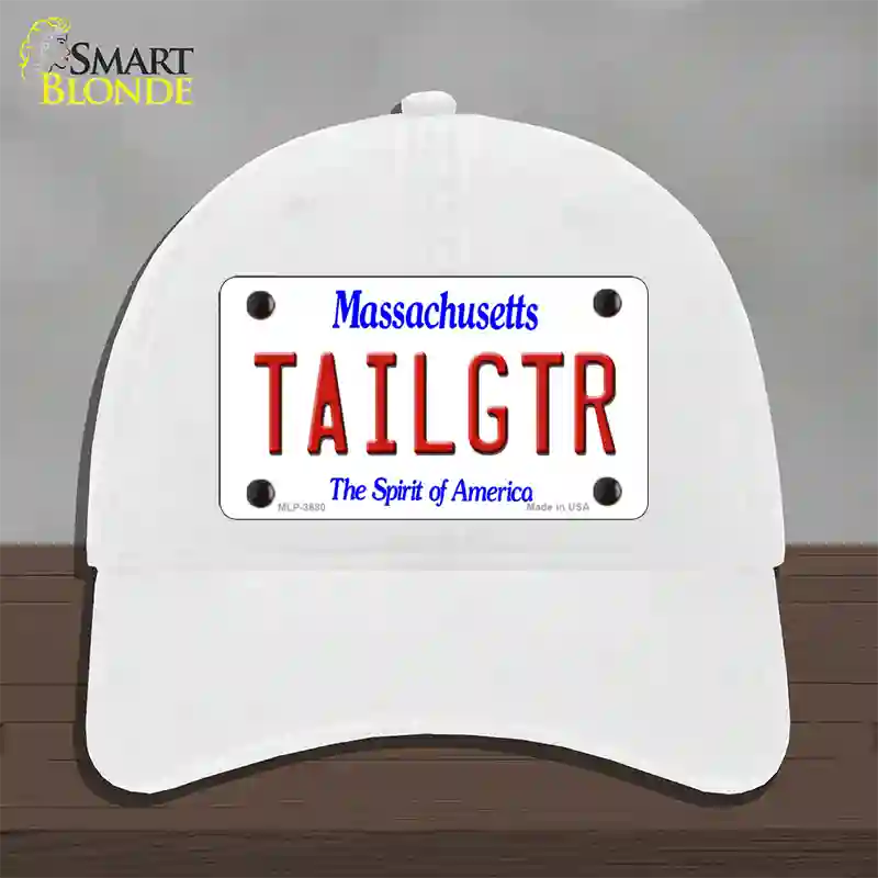 Tailgtr Massachusetts Novelty License Plate Hat Unconstructed Cotton / White