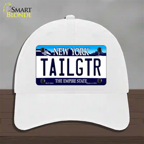 Tailgtr New York Novelty License Plate Hat Unconstructed Cotton / White