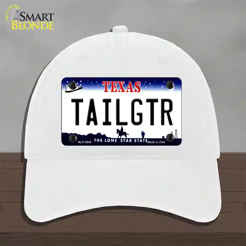 Tailgtr Texas Novelty License Plate Hat Unconstructed Cotton / White