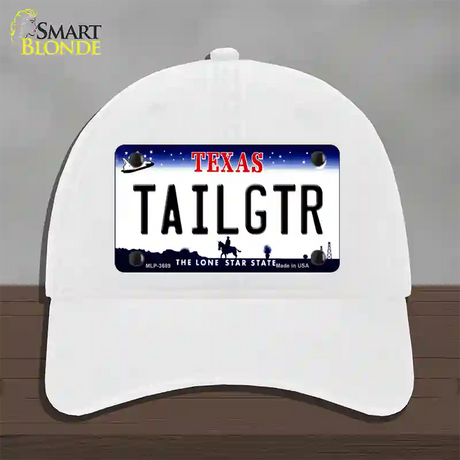 Tailgtr Texas Novelty License Plate Hat Unconstructed Cotton / White