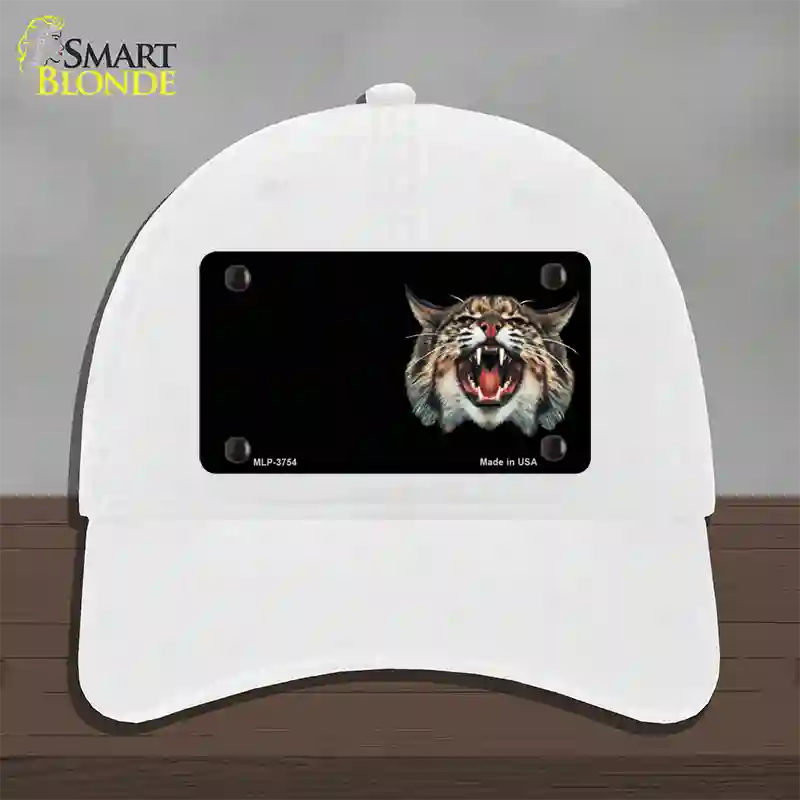 Wildcat Offset Novelty License Plate Hat Unconstructed Cotton / White