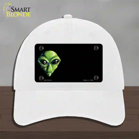 Alien Offset Novelty License Plate Hat Unconstructed Cotton / White