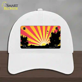 Southwest Red Sunset Novelty License Plate Hat Unconstructed Cotton / White