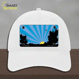 Southwest Blue Sunset Novelty License Plate Hat Unconstructed Cotton / White