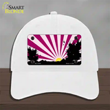 Southwest Pink Sunset Novelty License Plate Hat Unconstructed Cotton / White