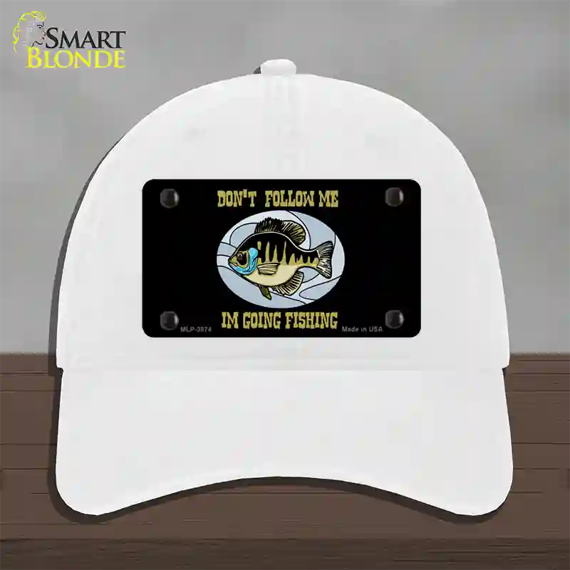 Dont Follow Me Novelty License Plate Hat Unconstructed Cotton / White