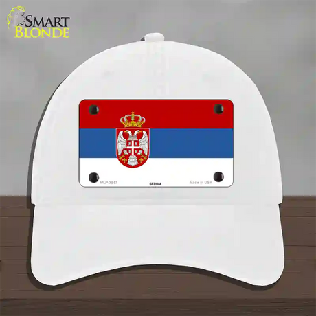 Serbia Eagle Flag Novelty License Plate Hat Unconstructed Cotton / White