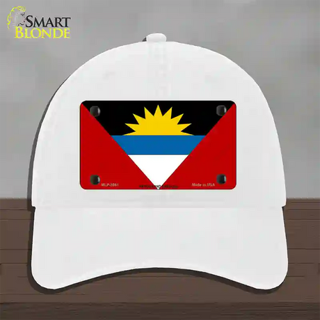 Antigua & Barbuda Flag Novelty License Plate Hat Unconstructed Cotton / White