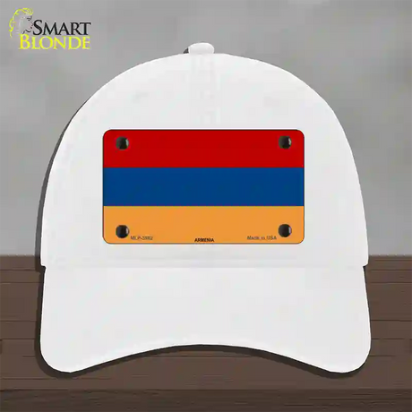 Armenia Flag Novelty License Plate Hat Unconstructed Cotton / White