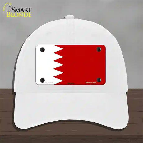 Bahrain Flag Novelty License Plate Hat Unconstructed Cotton / White