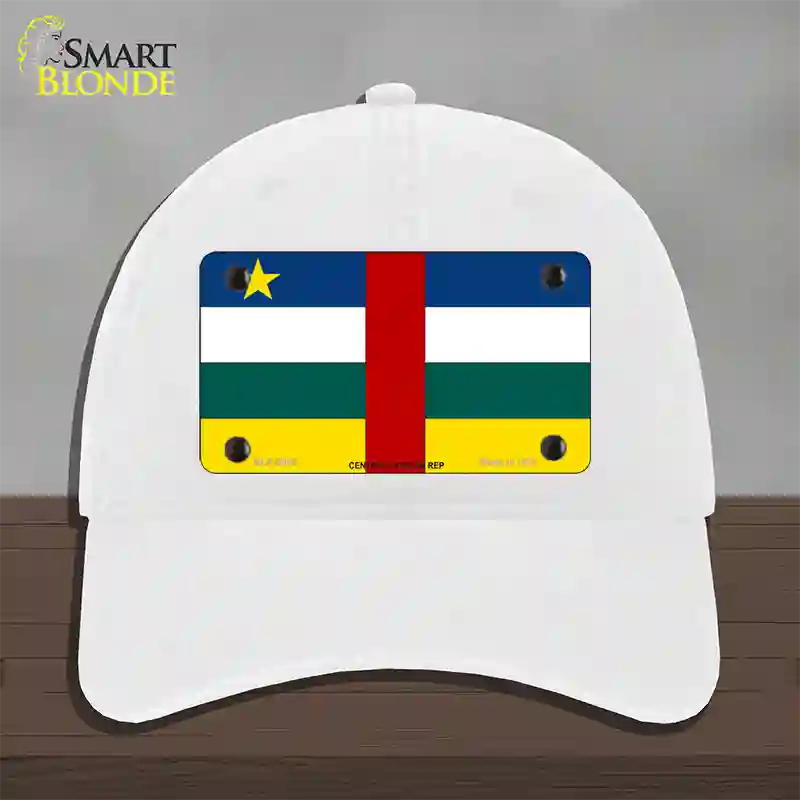 Central African Rep Flag Novelty License Plate Hat Unconstructed Cotton / White