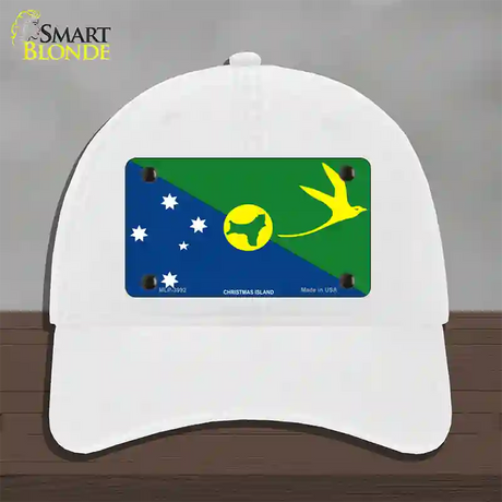 Christmas Island Flag Novelty License Plate Hat Unconstructed Cotton / White