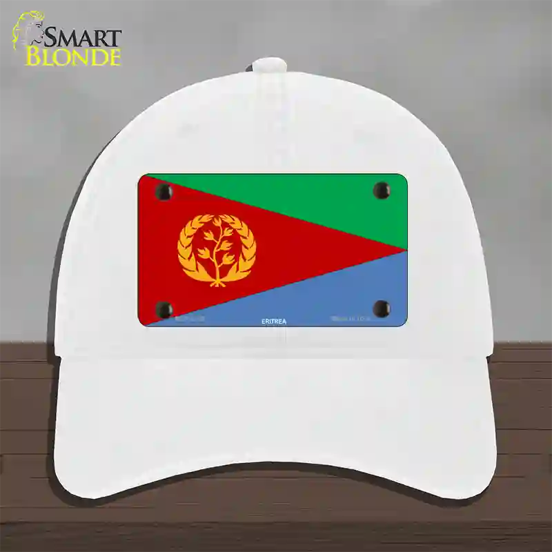 Eritrea Flag Novelty License Plate Hat Unconstructed Cotton / White