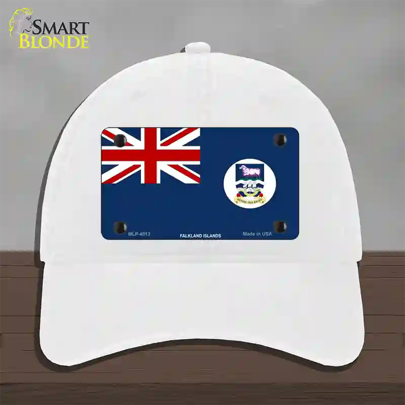 Falkland Islands Flag Novelty License Plate Hat Unconstructed Cotton / White