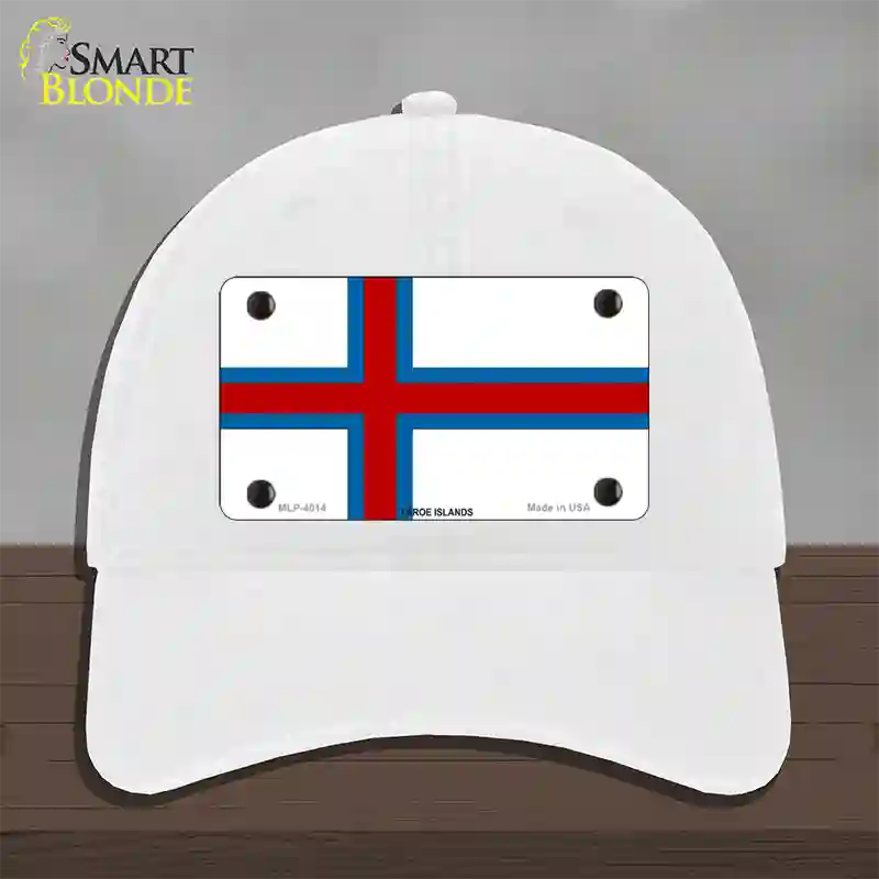 Faroe Islands Flag Novelty License Plate Hat Unconstructed Cotton / White