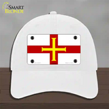 Guernsey Flag Novelty License Plate Hat Unconstructed Cotton / White