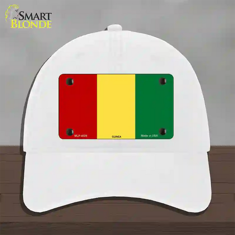 Guinea Flag Novelty License Plate Hat Unconstructed Cotton / White