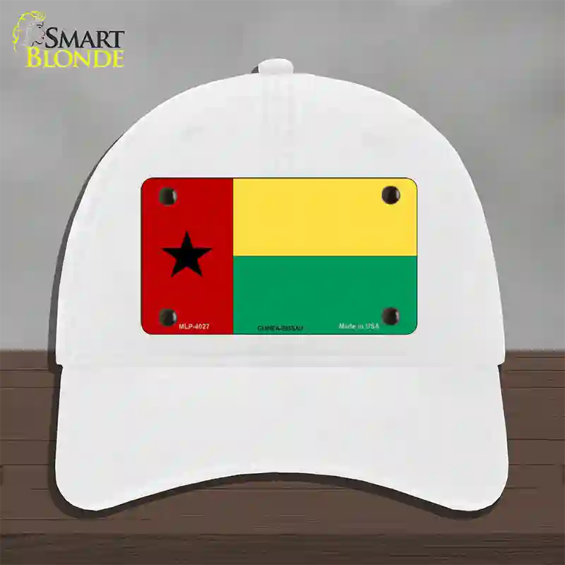 Guinea-Bissau Flag Novelty License Plate Hat Tag Sign Unconstructed Cotton / White