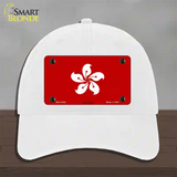 Hong Kong Flag Novelty License Plate Hat Unconstructed Cotton / White