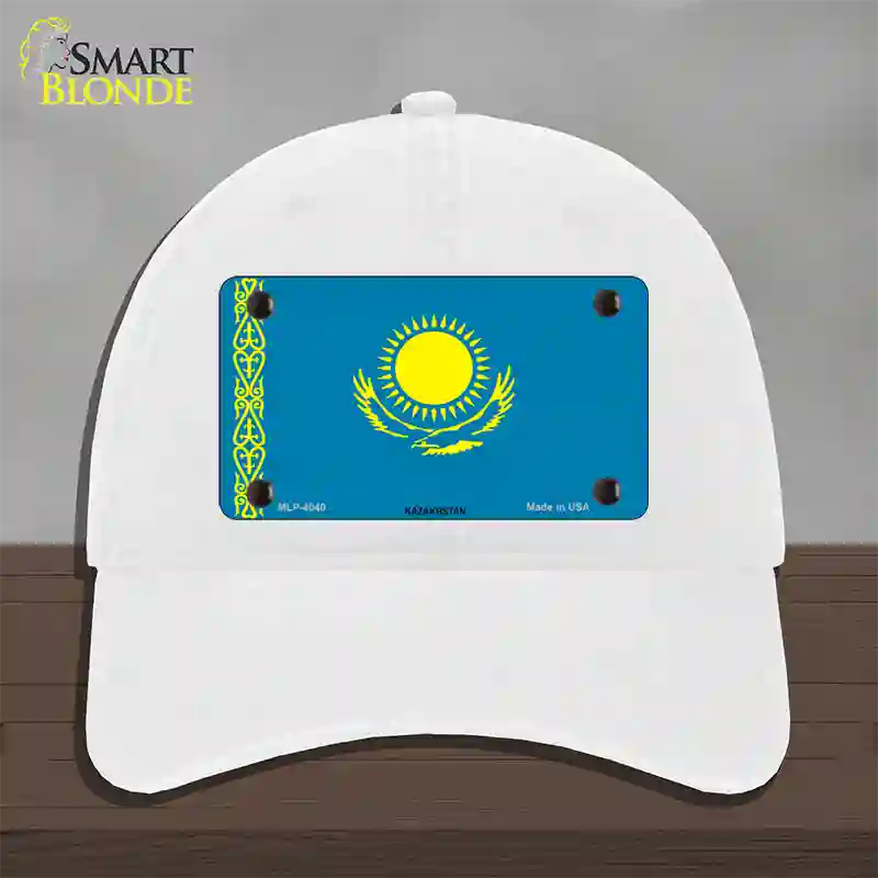 Kazakhstan Flag Novelty License Plate Hat Unconstructed Cotton / White