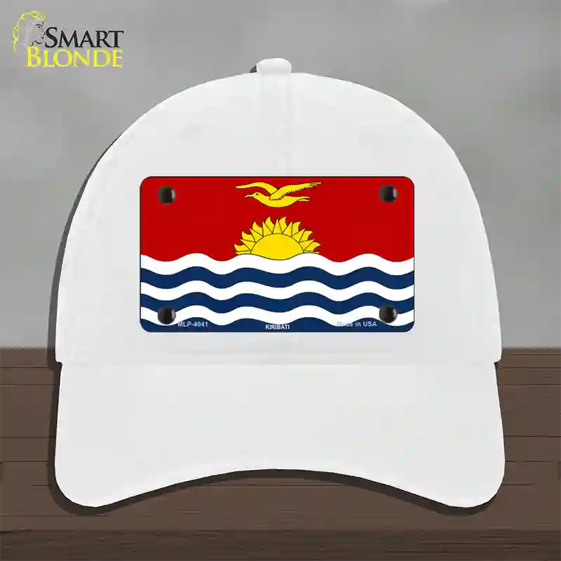 Kiribati Flag Novelty License Plate Hat Unconstructed Cotton / White