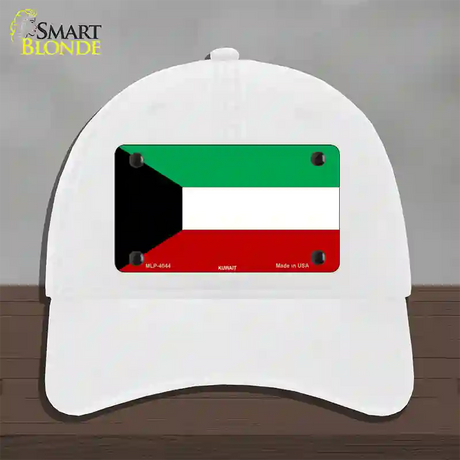 Kuwait Flag Novelty License Plate Hat Unconstructed Cotton / White