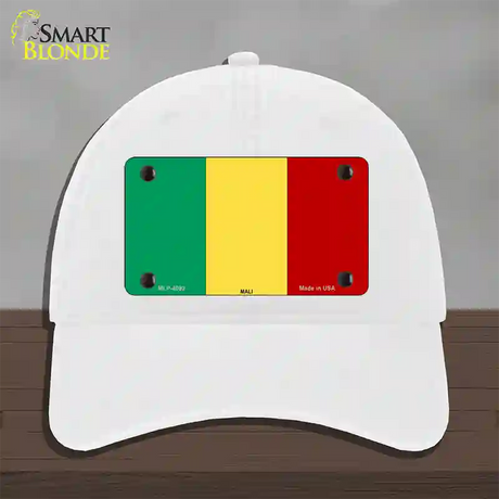 Mali Flag Novelty License Plate Hat Unconstructed Cotton / White