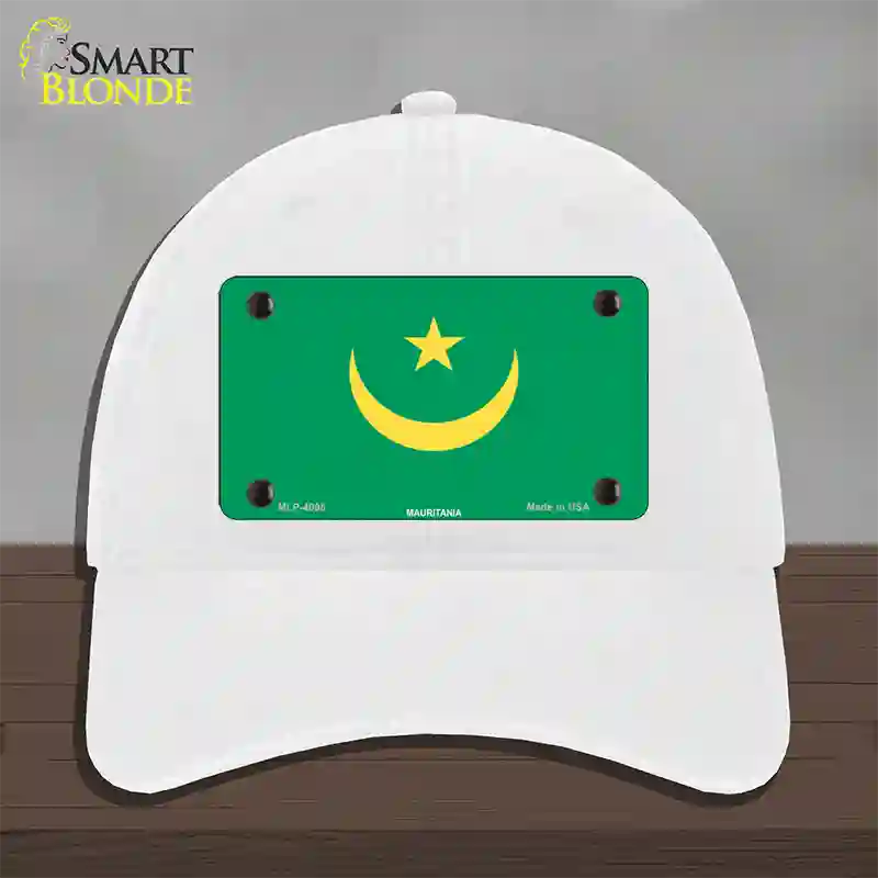 Mauritania Flag Novelty License Plate Hat Unconstructed Cotton / White