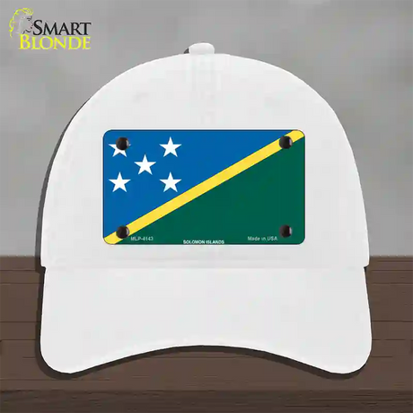 Solomon Islands Flag Novelty License Plate Hat Unconstructed Cotton / White